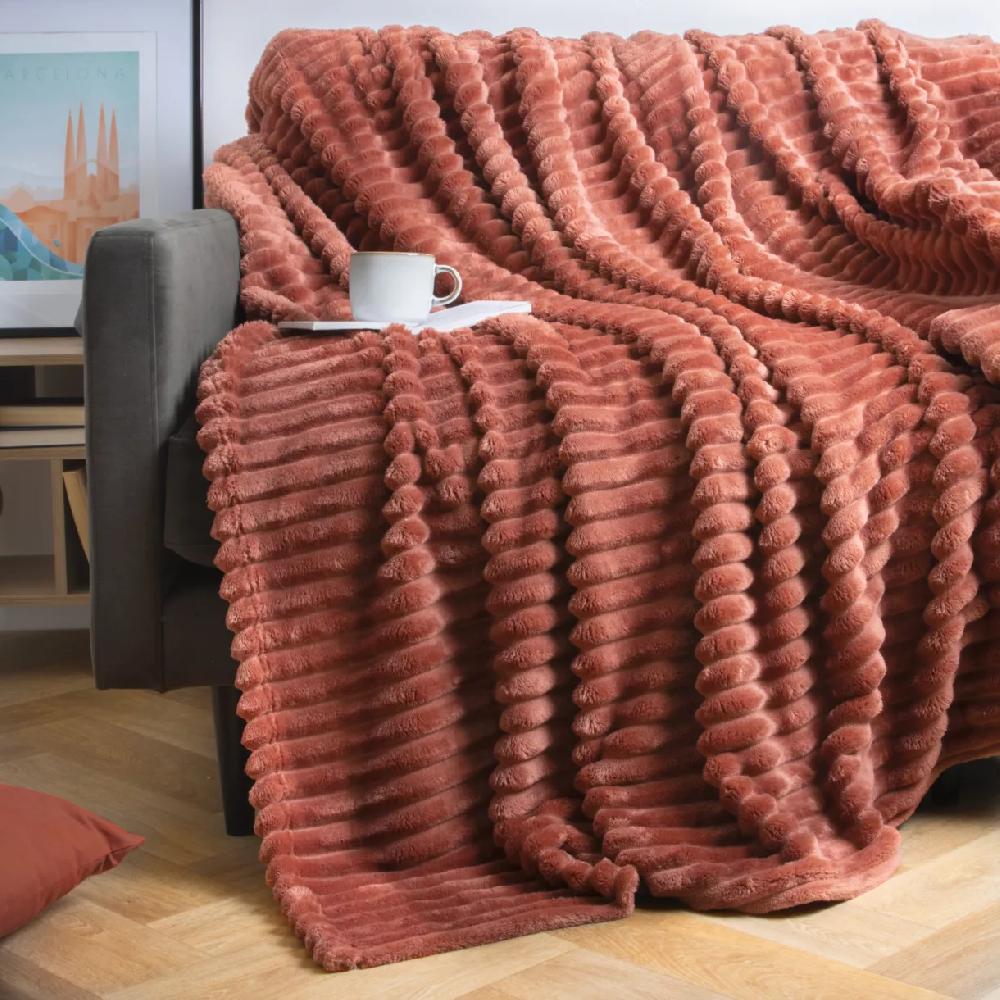 eminza Plaid doux (180 x 220 cm) Dune Terracotta