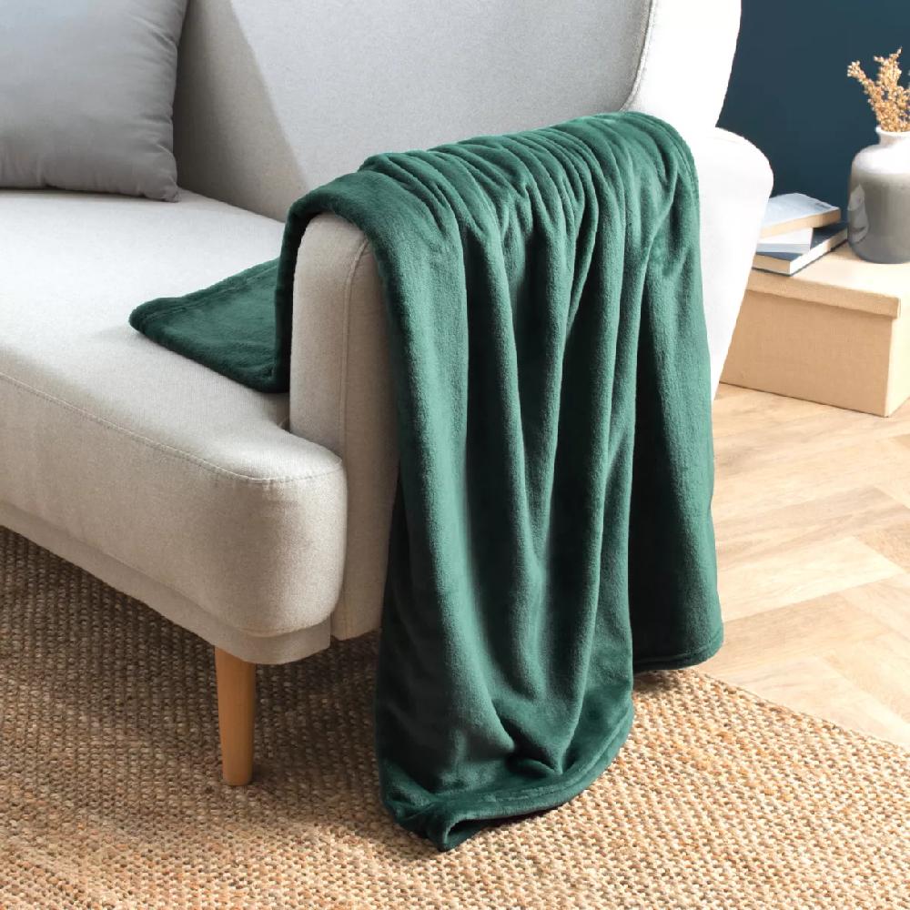 eminza Plaid doux flanelle (130 x 180 cm) Didou Vert