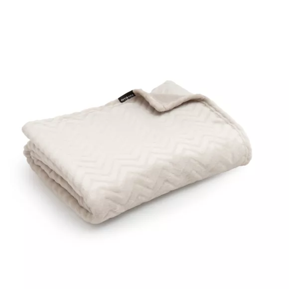 Eminza Plaid Doux Flanelle (180 X 230 Cm) Zag Ecru