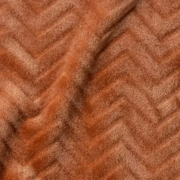 Eminza Plaid Doux Flanelle (220 X 240 Cm) Zag Cuivre