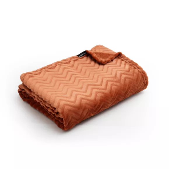 Eminza Plaid Doux Flanelle (220 X 240 Cm) Zag Cuivre