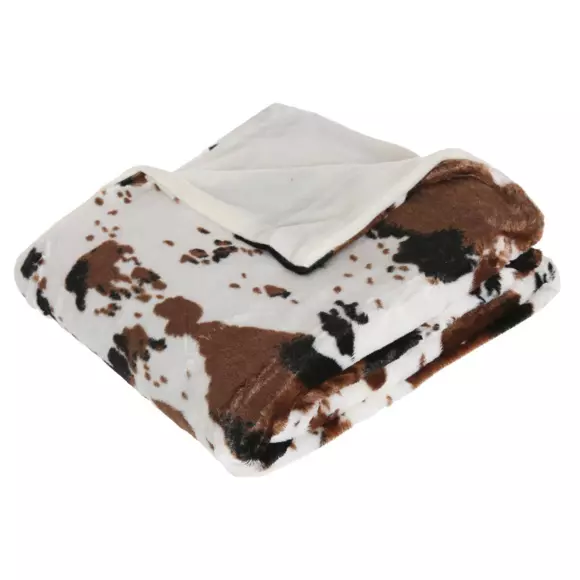 Eminza Plaid Polaire (130 X 160 Cm) Vache Marron