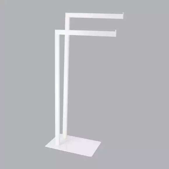 Eminza Porte Serviette 2 Barres (H81 Cm) Métal Blanc