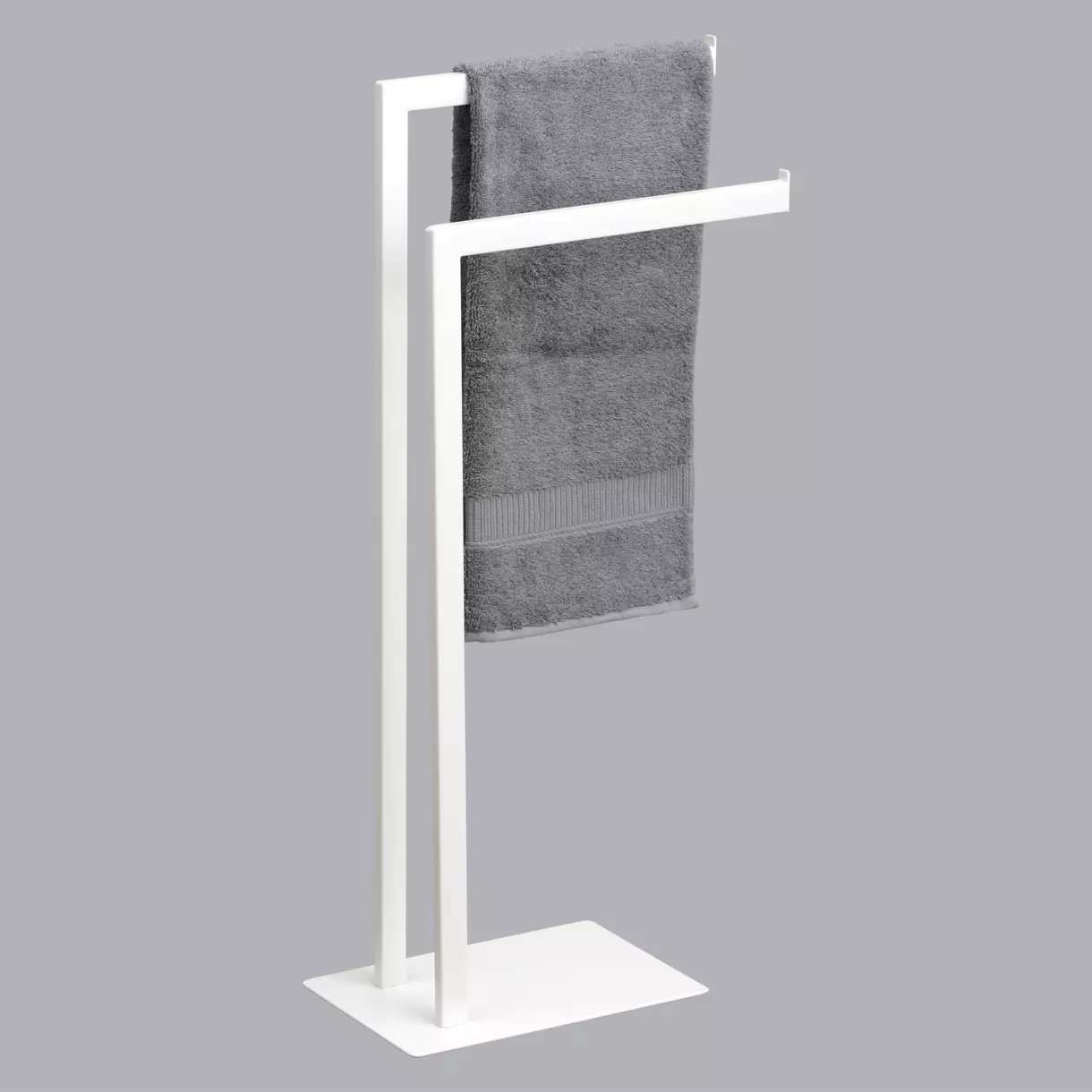 eminza Porte serviette 2 barres (H81 cm) Métal Blanc