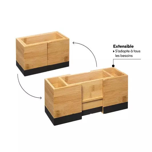 Eminza Pot Range Couverts Extensible Modern Noir