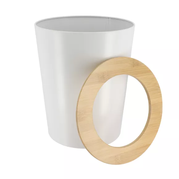 Eminza Poubelle Salle De Bain 5L Purebamboo Blanc
