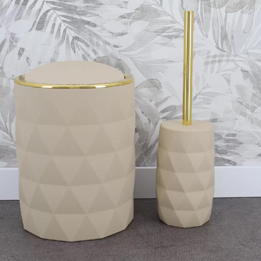 eminza Poubelle salle de bain 6L Rubby Beige
