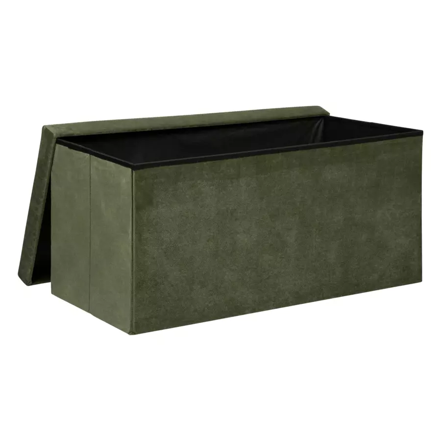 Eminza Pouf De Rangement Double Lilou Vert Kaki