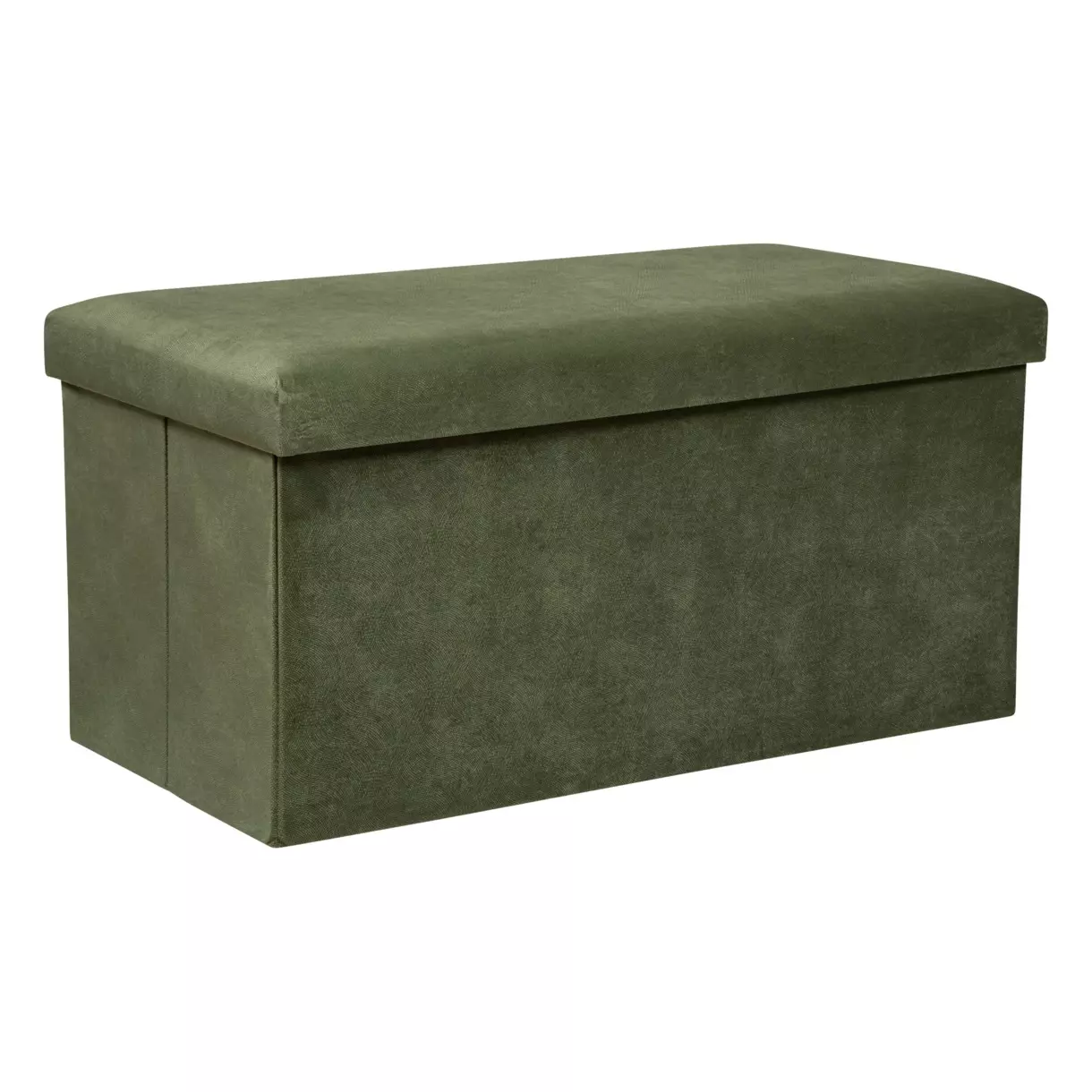 eminza Pouf de rangement double Lilou Vert kaki