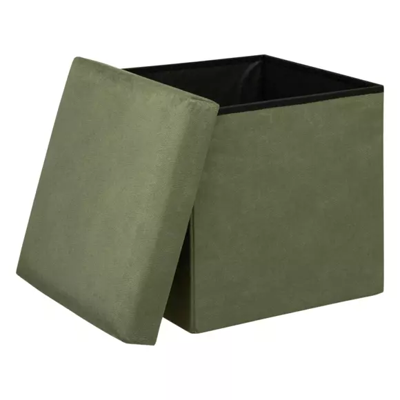 Eminza Pouf De Rangement (H38 Cm) Lilou Vert Kaki
