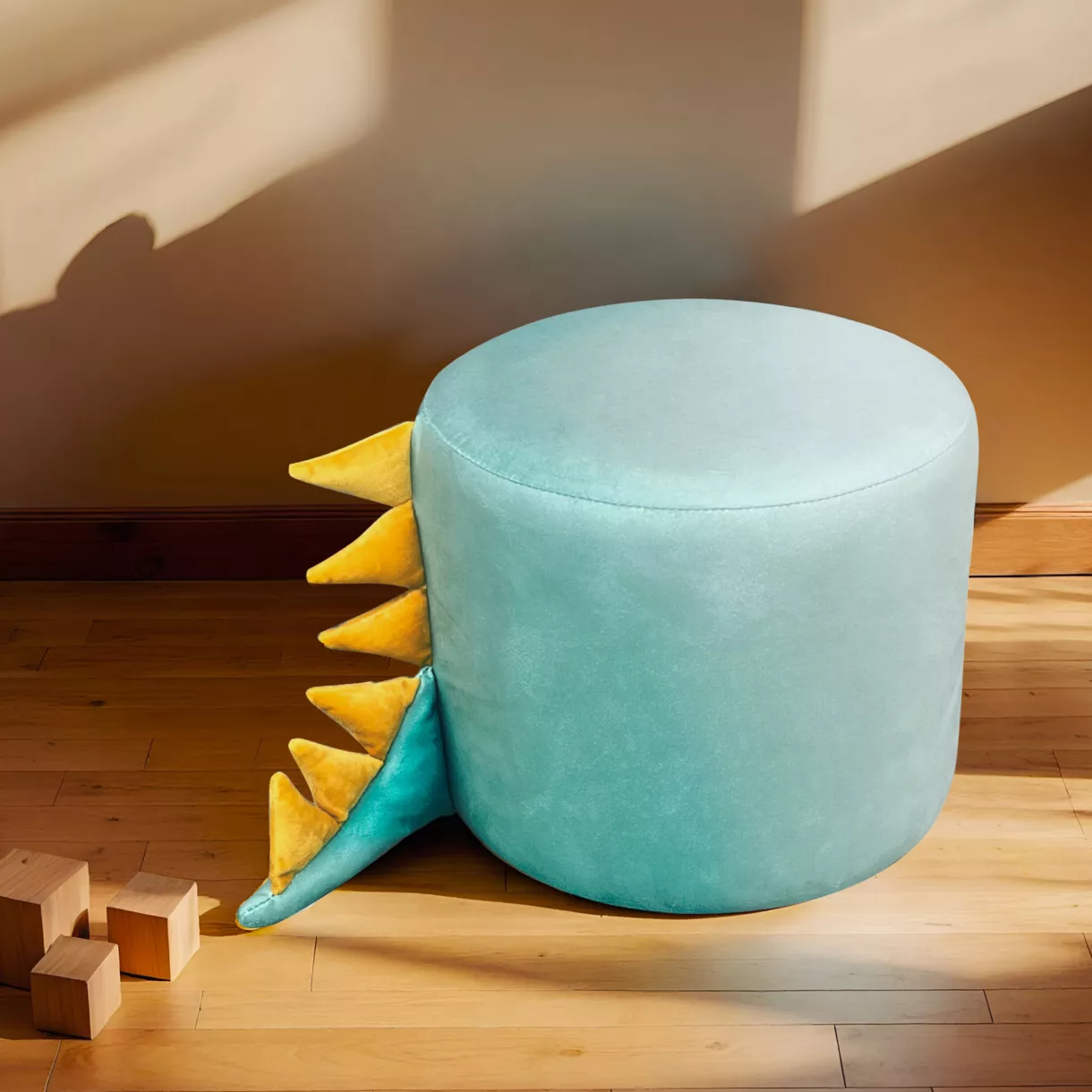 eminza Pouf enfant (H25 cm) Dino Vert