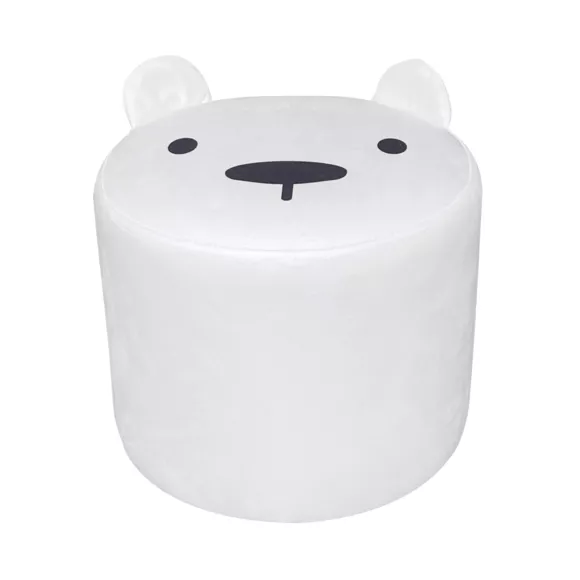 Eminza Pouf Enfant (H25 Cm) Ourson Blanc