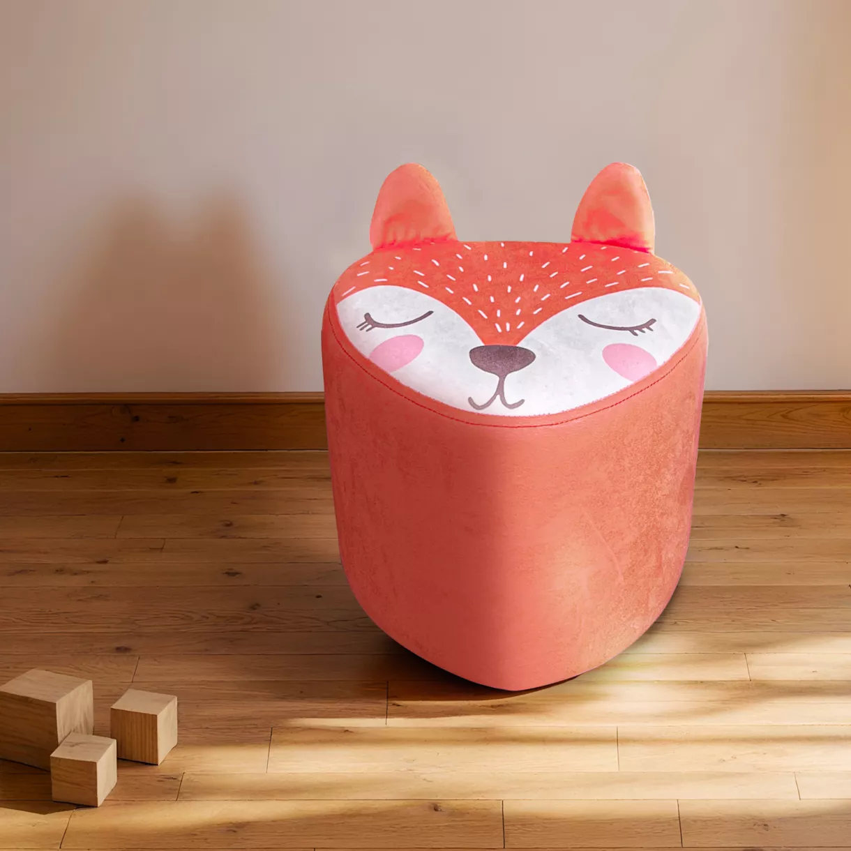 eminza Pouf enfant (H25 cm) Renardeau Orange