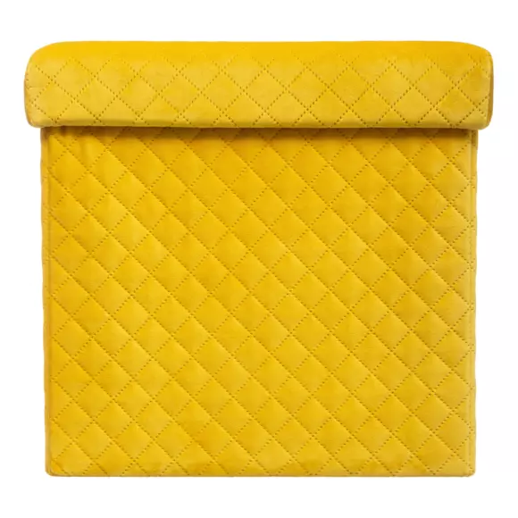 Eminza Pouf Pliant Velours Jack Jaune