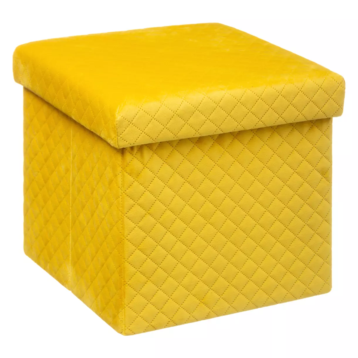 eminza Pouf pliant Velours Jack Jaune