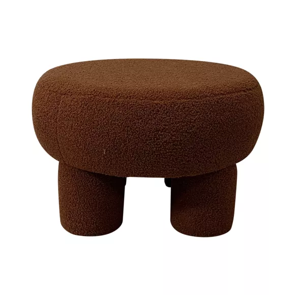 Eminza Pouf Rond Bouclette (D51 Cm) Jade Cuivre