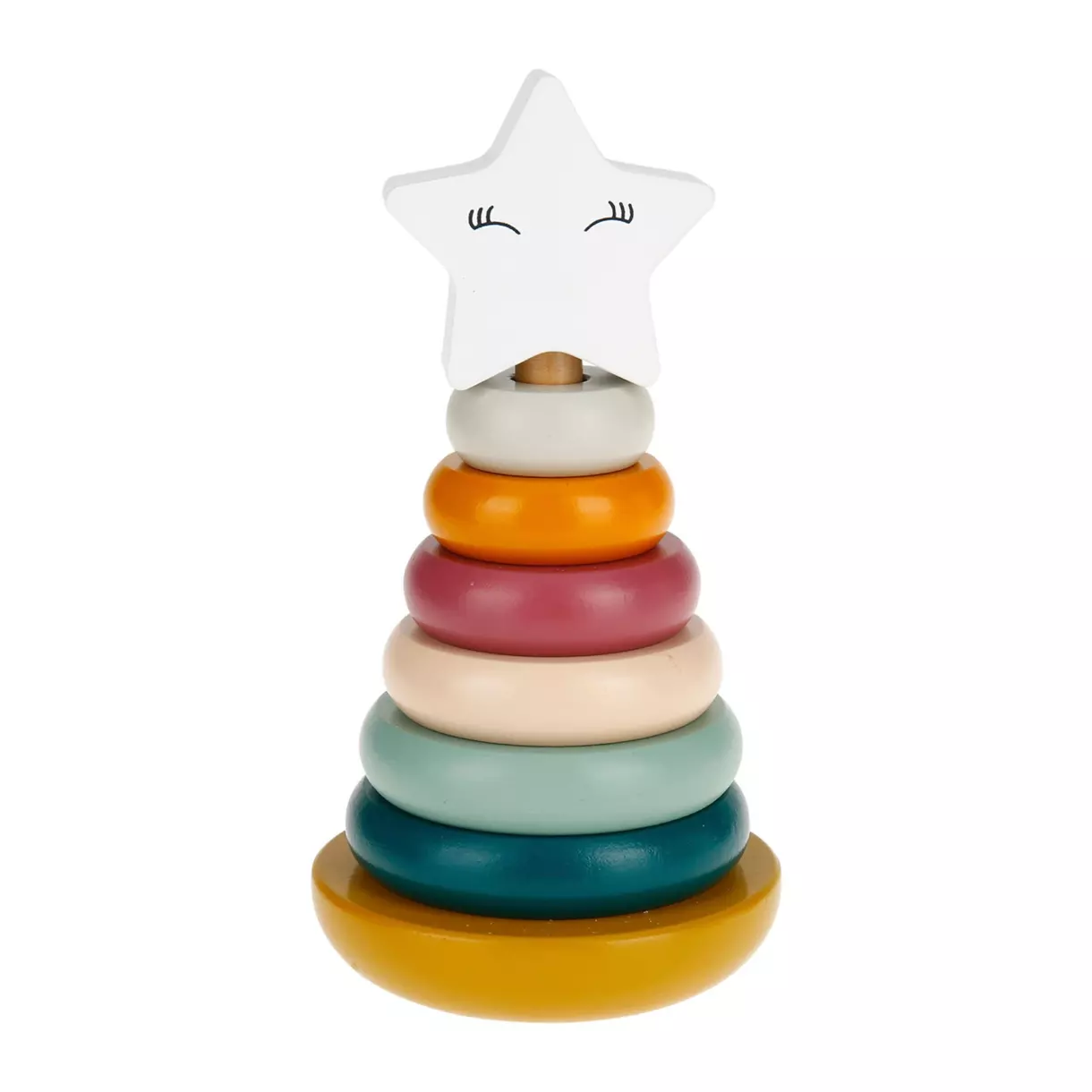 eminza Pyramide à empiler bois Stella Multicolore