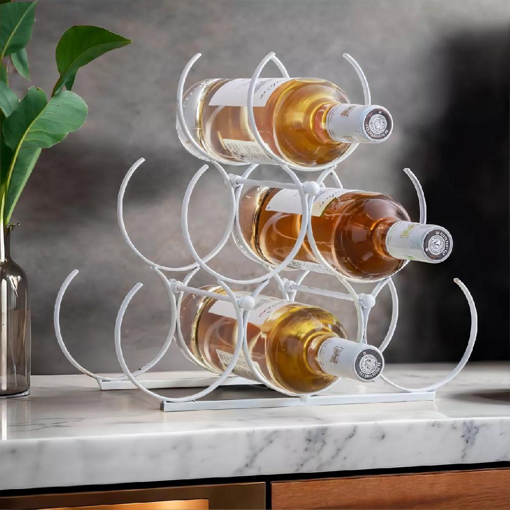 eminza Range-bouteilles métal (H28 cm) Noa Blanc