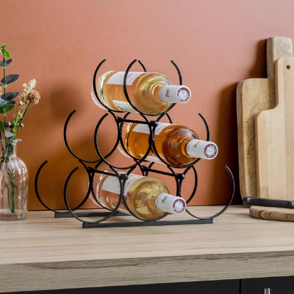 eminza Range-bouteilles métal (H28 cm) Noa Noir