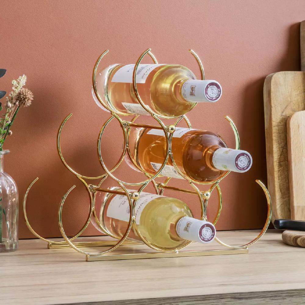 eminza Range-bouteilles métal (H28 cm) Noa Or