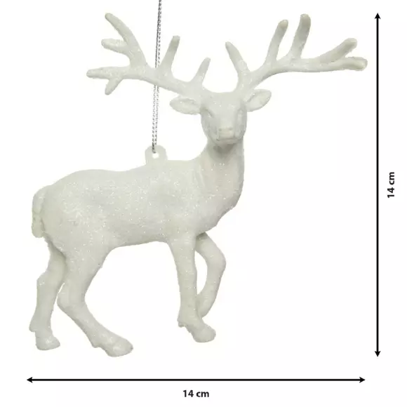 Eminza Renne à Suspendre (H14 Cm) Strass Knut Blanc