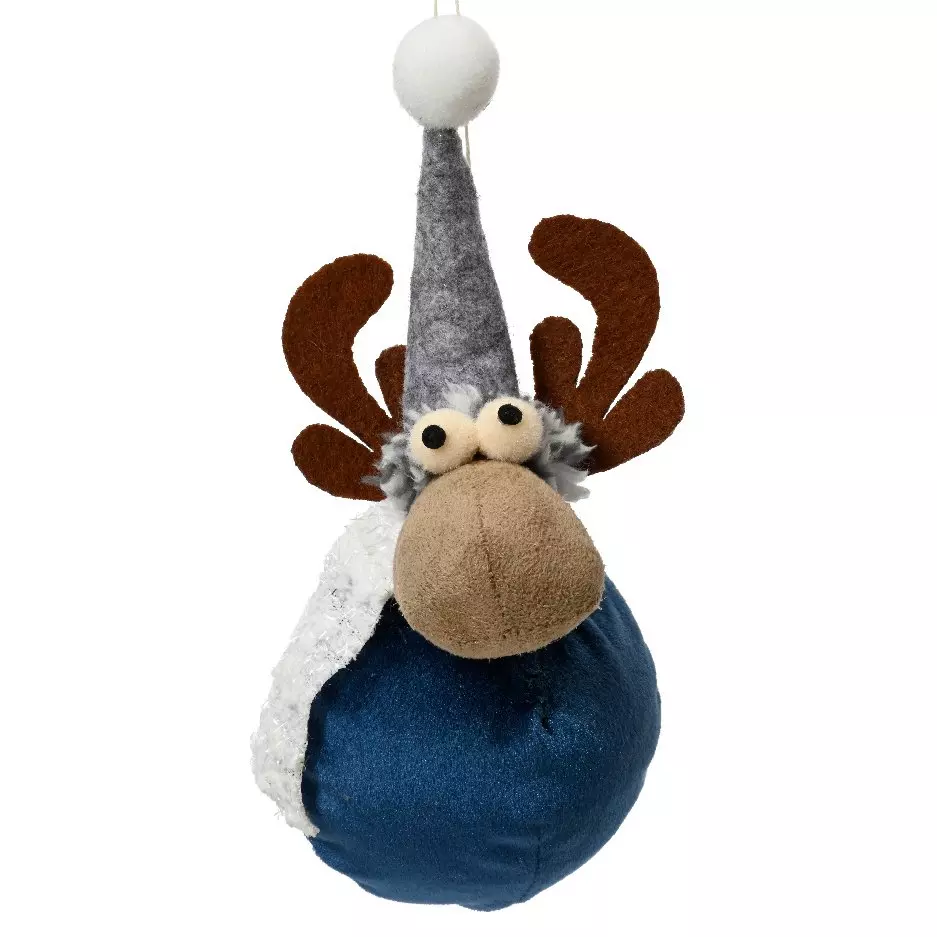 eminza Renne de Noël (H15 cm) Nino en bleu