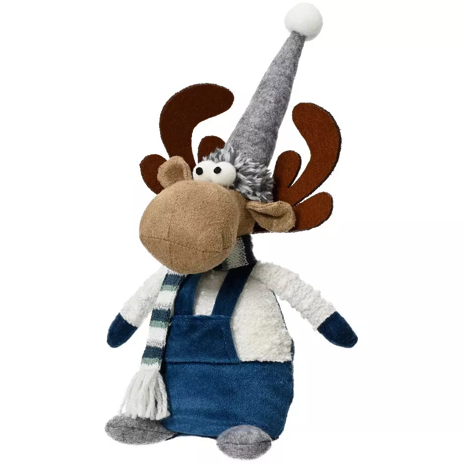 eminza Renne de Noël (H30 cm) Gaby en blanc