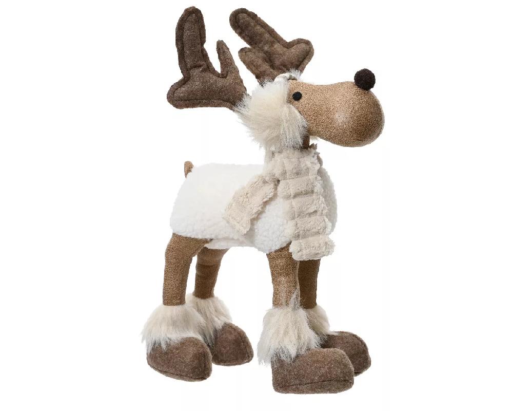eminza Renne de Noël (H34 cm) Albane douceur Beige