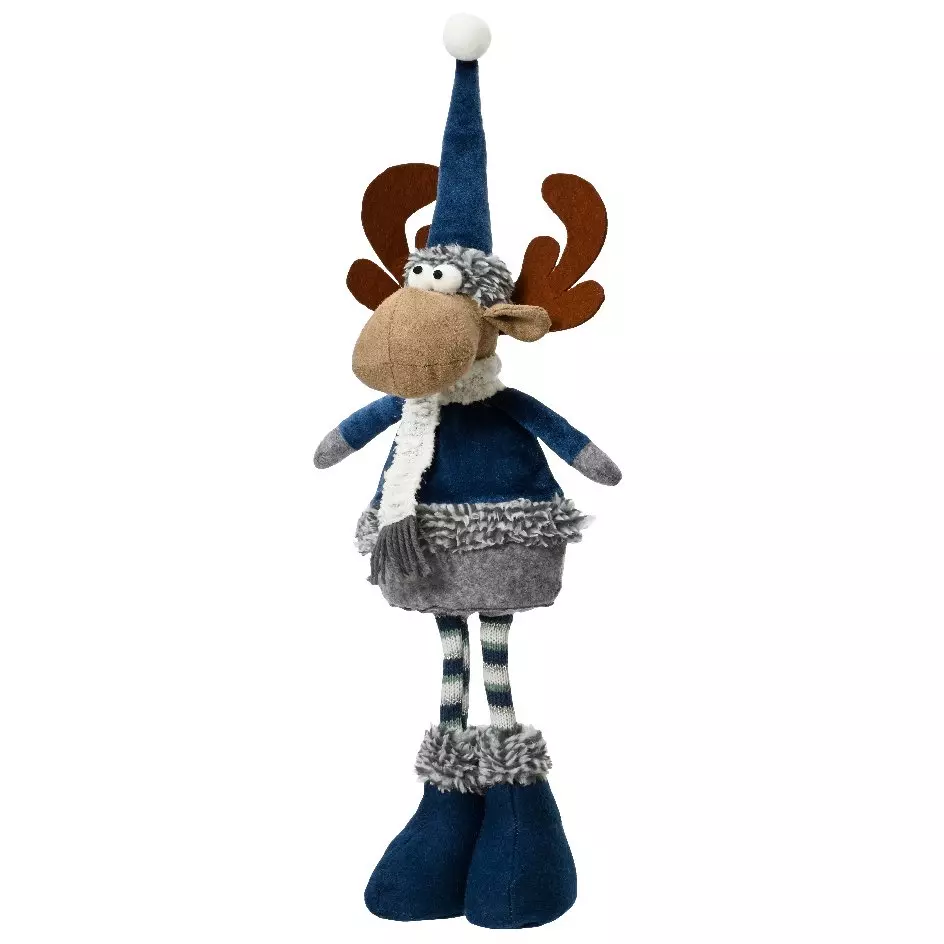 eminza Renne de Noël (H50 cm) Gaby en bleu