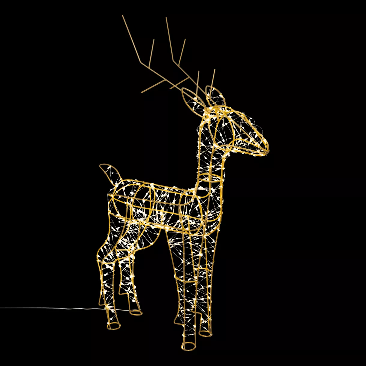 eminza Renne lumineux 600 LED (H75 cm) Pégase Or