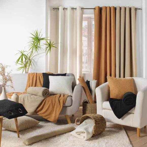 Eminza Rideau Bouclette (140 X 240 Cm) Wooly Beige