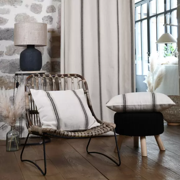 Eminza Rideau Coton (135 X 260 Cm) Montauban Noir