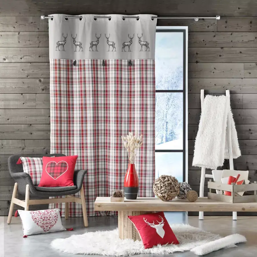 Eminza Rideau Coton (140 X 180 Cm) Megeve Rouge