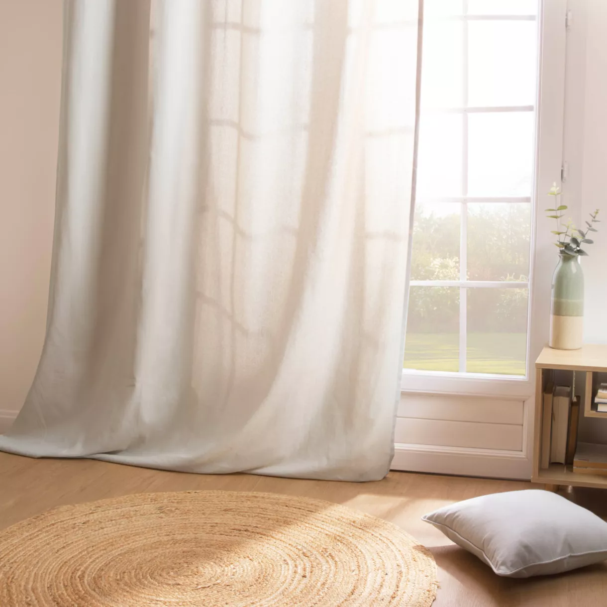 eminza Rideau coton (140 x 260 cm) Pixel Beige