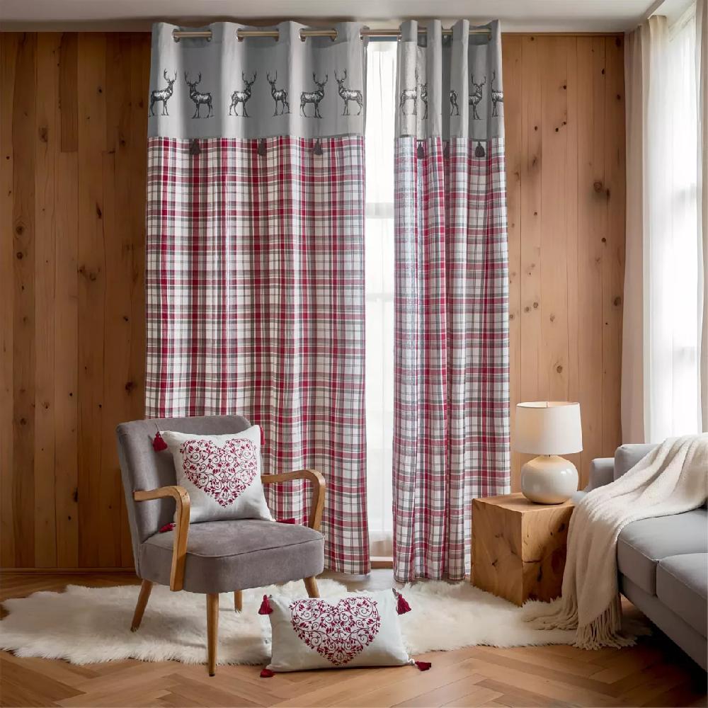 eminza Rideau coton (140 x 280 cm) Megeve Rouge