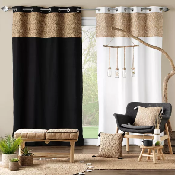 Eminza Rideau Coton Et Jute (140 X 240 Cm) Nama Noir