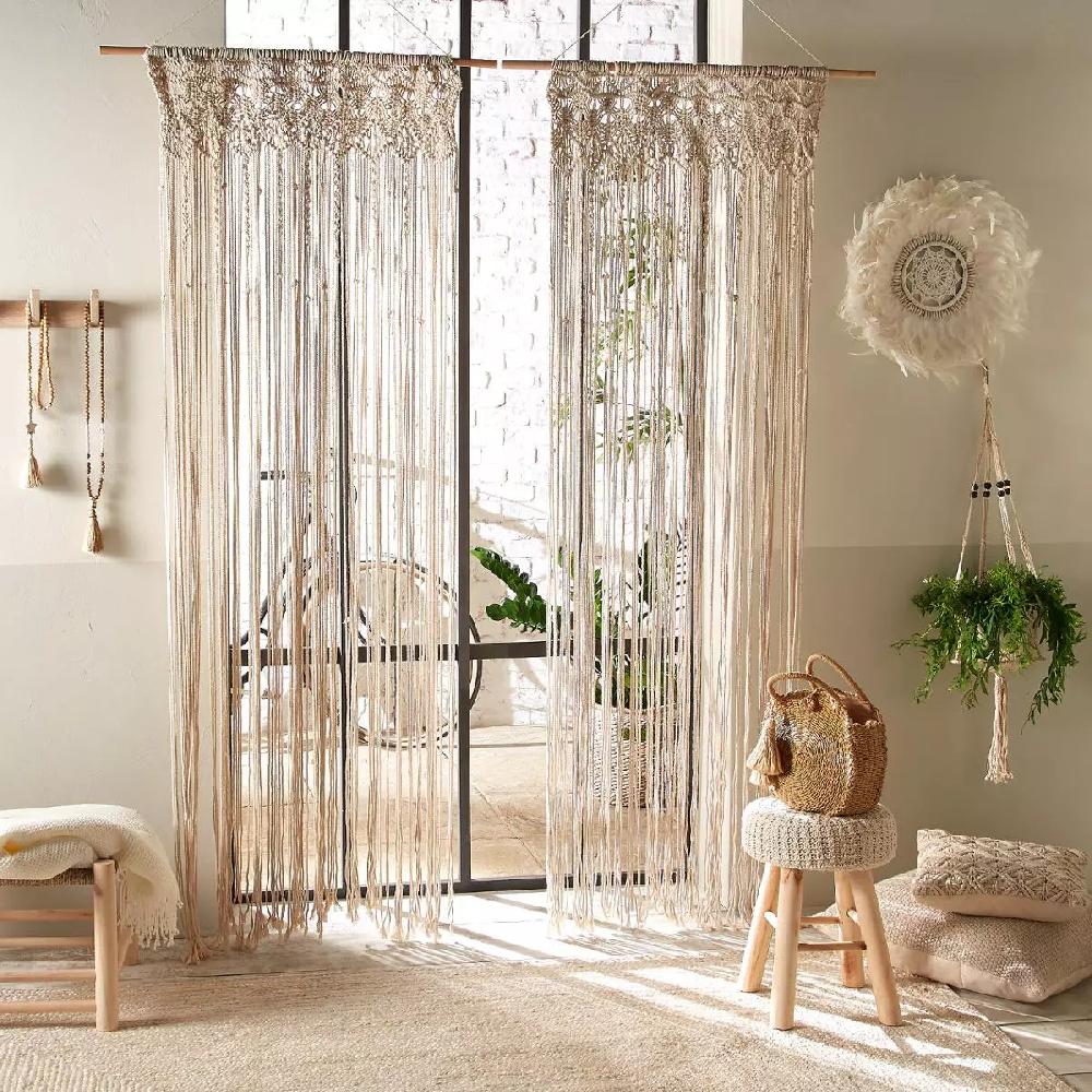 eminza Rideau de fil (90 x 200 cm) Macram Beige