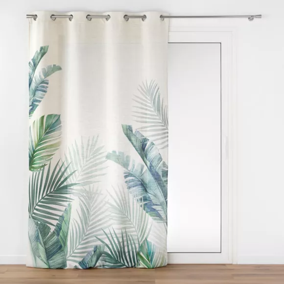 Eminza Rideau Effet Lin (140 X 260 Cm) Native Vert