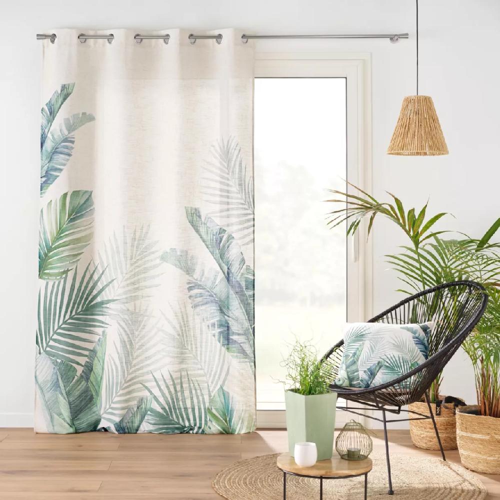 eminza Rideau effet lin (140 x 260 cm) Native Vert eminza Rideau effet lin (140 x 260 cm) Native Vert