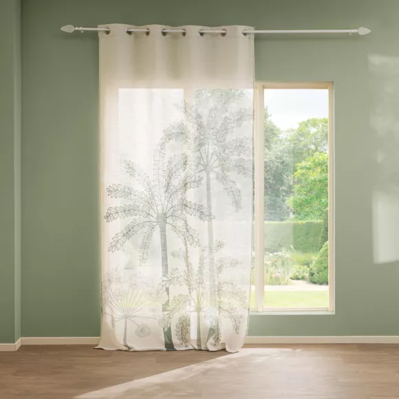 Eminza Rideau Effet Lin (140 X 260 Cm) Palmea Vert