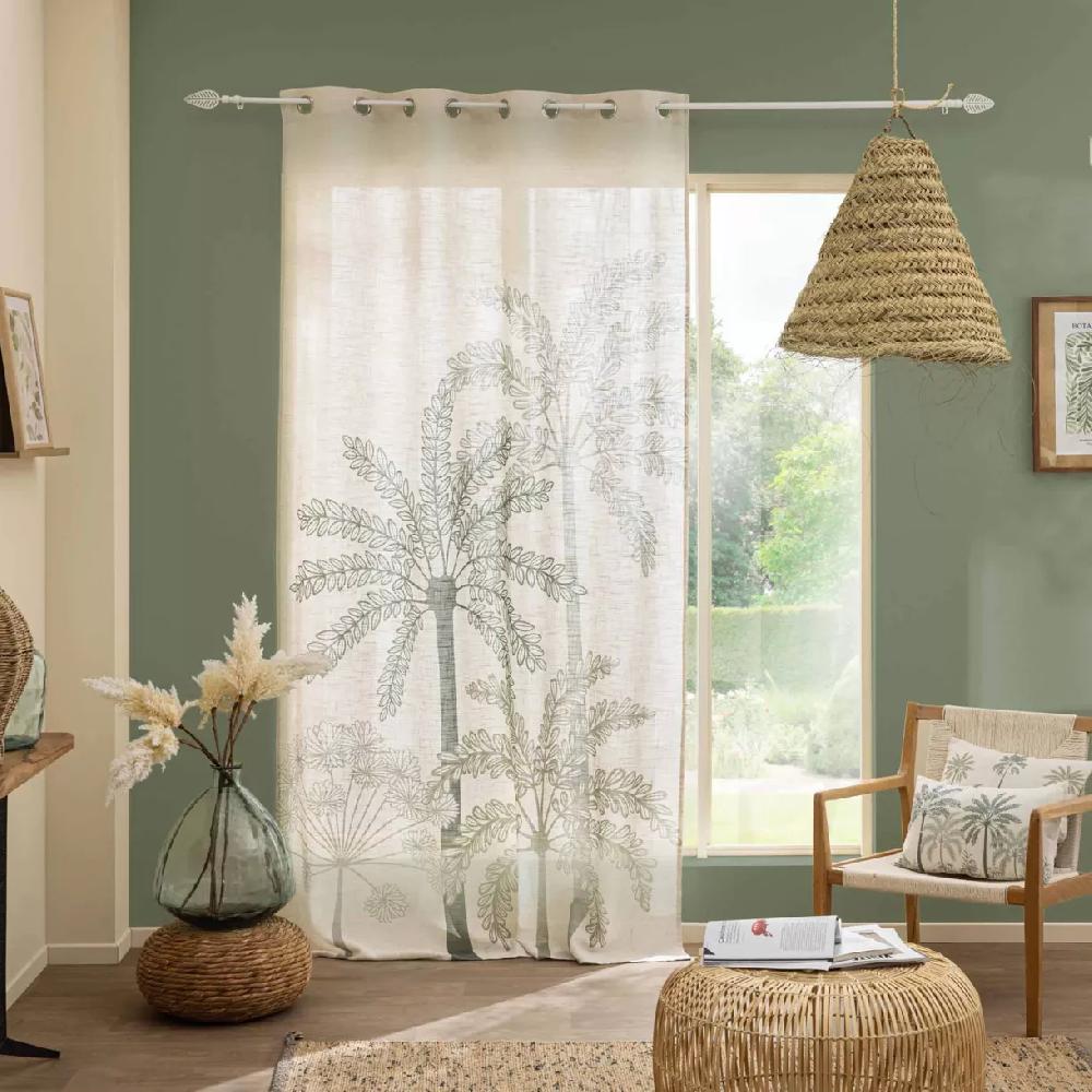 eminza Rideau effet lin (140 x 260 cm) Palmea Vert