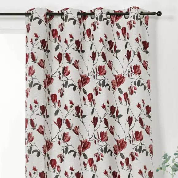 Eminza Rideau Oeillets (135 X 250 Cm) Magnolia Rouge