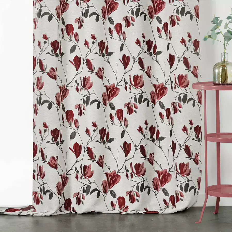 Eminza Rideau Oeillets (135 X 250 Cm) Magnolia Rouge