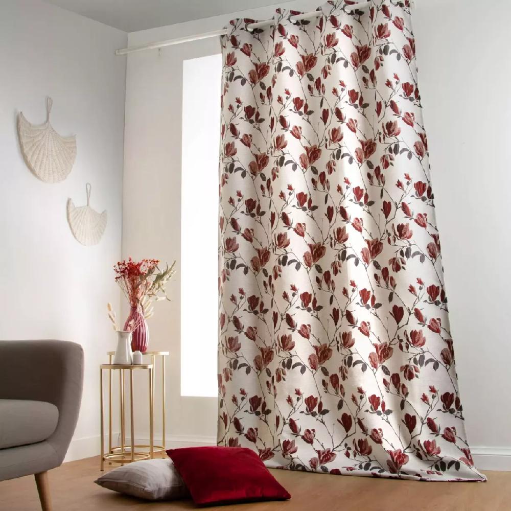 eminza Rideau oeillets (135 x 250 cm) Magnolia Rouge