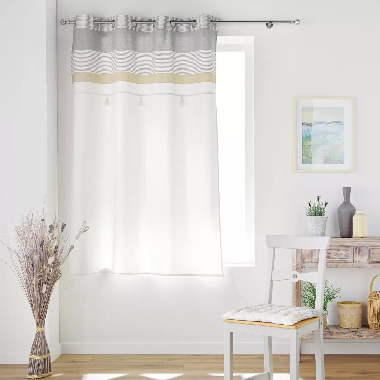 eminza Rideau polycoton (140 x 180 cm) Iliade Blanc