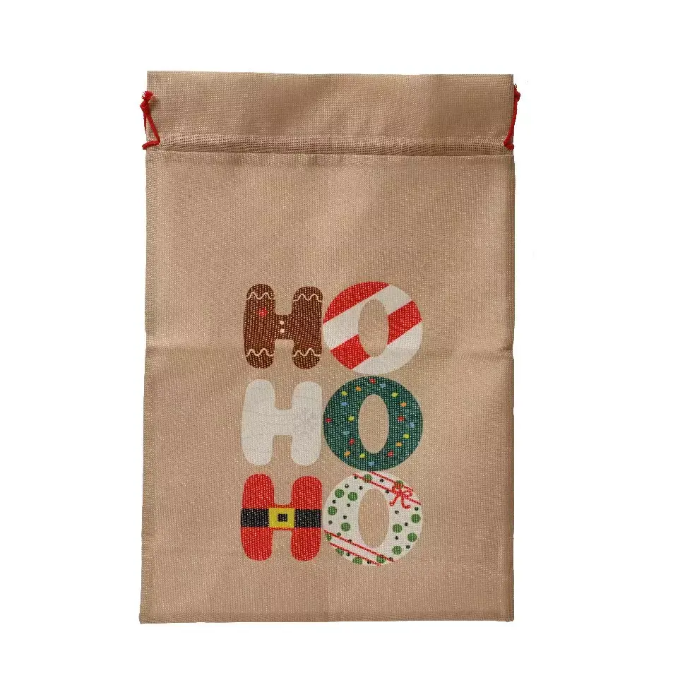 eminza Sac cadeau en tissu (H70 cm) Ho ho ho