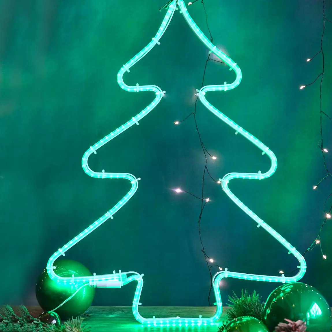 eminza Sapin de Noël lumineux 192 LED Néon Vert