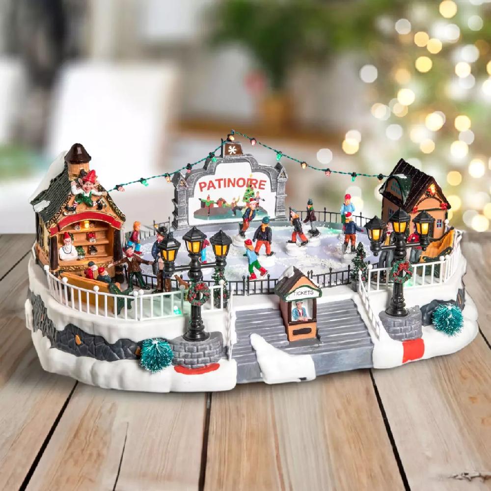 eminza Scène de vie illuminée Piste de patin Aspen