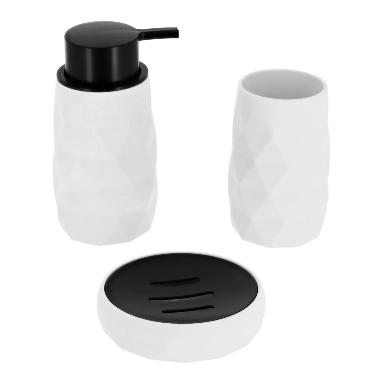 eminza Set d'accessoires salle de bain Rubby Blanc