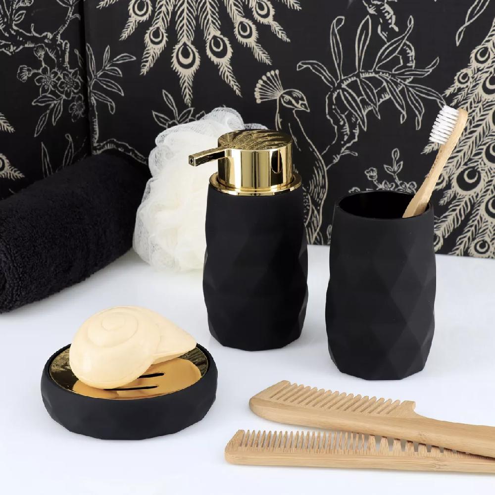 eminza Set d'accessoires salle de bain Rubby Noir